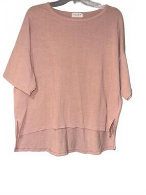 RISEN Los Angeles Pink Knit Short Sleeve Sweater